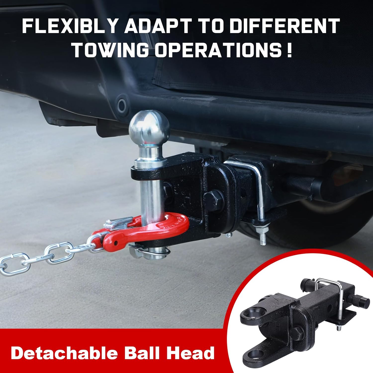  From towing RVs for family vacations to recovering stuck vehicles in mud or snow, our drop hitch excels in various scenarios. It's also ideal for connecting ATVs, UTVs, boats, and other equipment for transportation or recreation. The heavy-duty construction and reliable towing performance make it a must-have for any outdoor enthusiast or DIY mechanic.