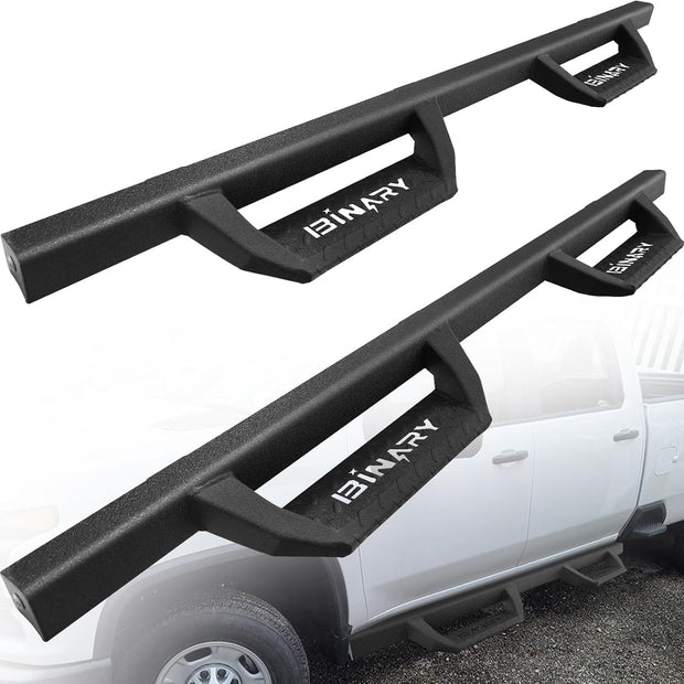 BINARY STAR Running Boarads Compatible with Vehicle 2022-2025 Toyota Tundra CrewMax Cab, 4.3 Inch Drop Down Tundra Side Steps Side Bars, Black Step Bars Made with Carbon Steel.