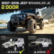 Truck running boards compatible with 2007-2018 Jeep Wrangler JK 2 door. Not compatible with Wrangler JL.