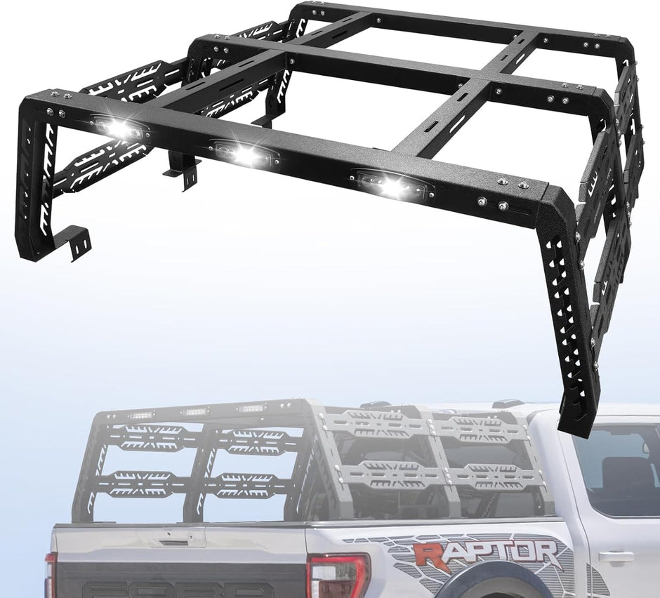 Overland Bed Rack for Full Size Truck 21" Bed Rack Compatible with 2014-2025 Silverado 1500/ Sierra 1500, for Without Factory Bed Rails and Tonneau Bed Cover.