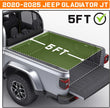 Binary Star  Soft Roll-up truck bed tonneau cover is compatible with 5ft bed of 2020-2025 Jeep Gladiator JT with or without Track Rail System.