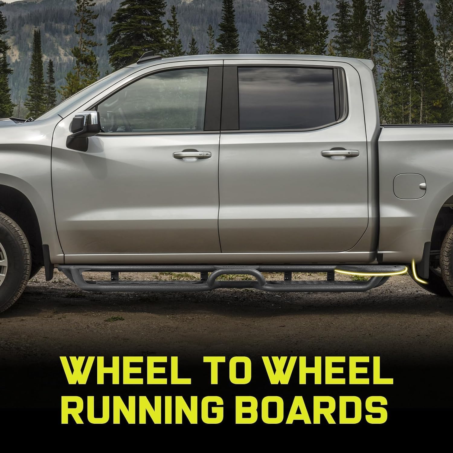 Wheel to Wheel Running Boards Compatible with 2009-2018 Ram 1500 Crew Cab, 2010-2025 Ram 2500 3500 Crew Cab(incl. 2019-2024 Ram 1500 classic). It does not fit quad cab with 2 narrow rear doors or 2019+ ram 1500 new body style.