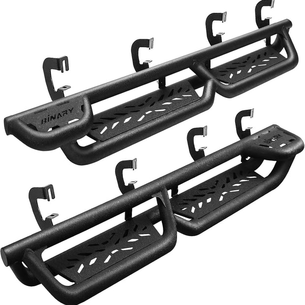 Bed Access Running Boards Compatible with 2019-2025 Chevrolet Silverado/Gmc Sierra 1500 Crew Cab, 20-25 Silverado/Sierra 2500HD 3500HD. Binary Star Truck Side Steps Nerf Bars.