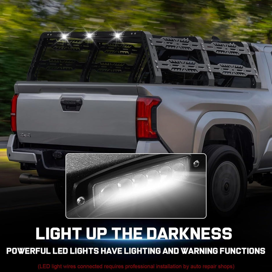 It comes with three led light bars for provide illumination during nighttime driving. And it provides warning lighting to avoid vehicle collision and ensure driving safety.