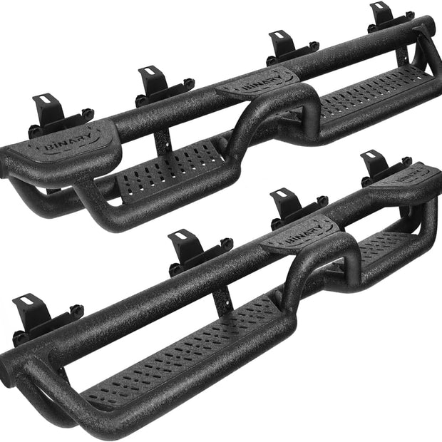 BINARY STAR Running Boards Compatible with Vehicle 2020-2025 Jeep Gladiator Jt 4 Door. Wheel to Wheel Running Boards Made with Carbon Steel. 6 Inch Gladiator Side Steps Step Bars Nerf Bars.