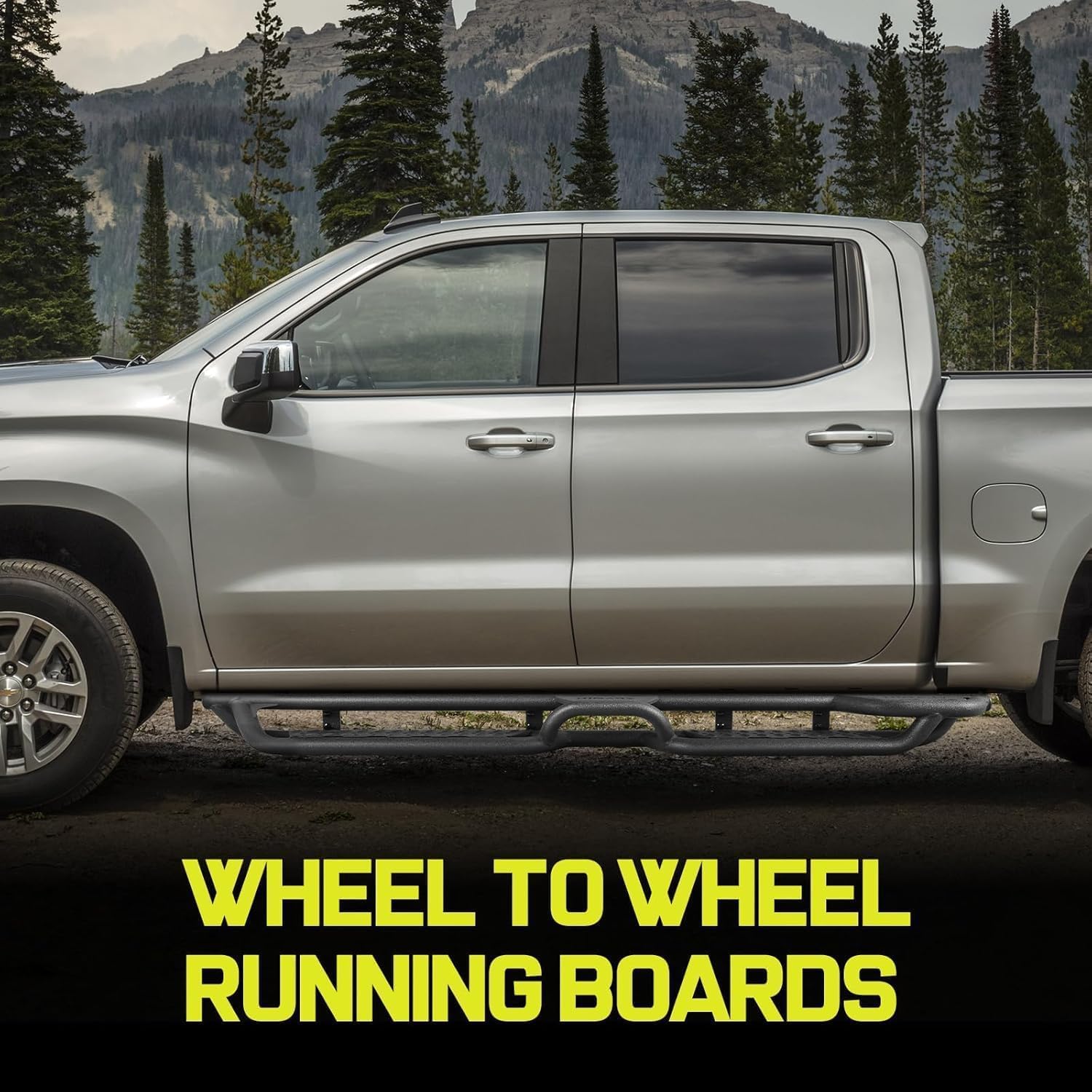 The center small step and bed access step are cleverly positioned in the middle of the steps and near the rear wheel, designed for passengers who need extra height to reach items on the roof or inside the truck bed.