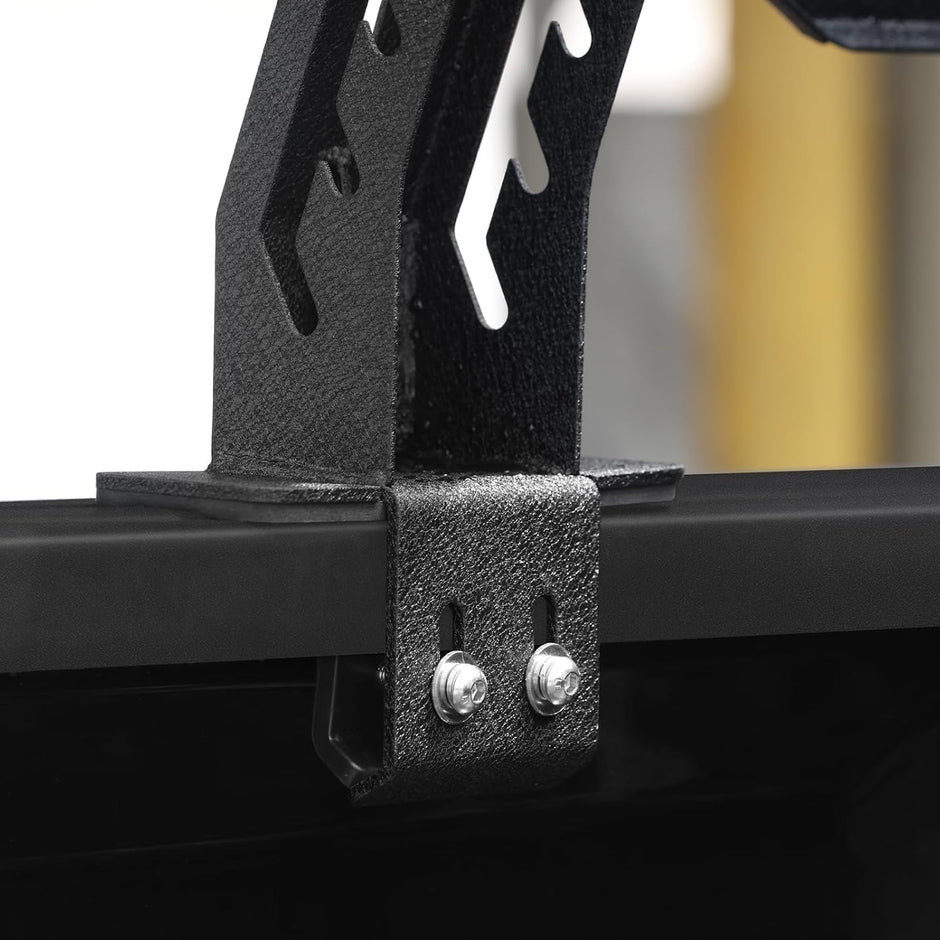 No drilling, cutting, or modifications required. assembly is required. Mounting hardware and instruction guide are included. It securely bolts onto your truck's bed track system and comes with all the necessary hardware for a hassle-free installation.