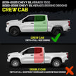 Product Fitment- Truck running boards compatible with 2019-2025 Chevy Silverado/GMC Sierra 1500 crew cab, 2020-2025 Silverado/Sierra 2500hd 3500hd crew cab. It does not fit double cab with 2 narrow rear doors, 2019 Silverado 1500 LD, or 2019 Sierra 1500 Limited.