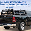 The F150/Ram Bed Rack Is Constructed Of 3mm Thick Carbon Steel To Maximize Weight Capacity, With A Static Weight Capacity Of 900 LBS And A Dynamic Weight Capacity Of 500 LBS.