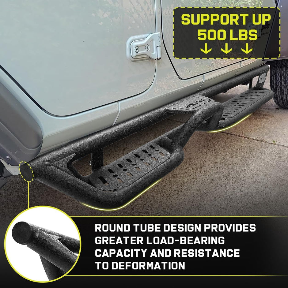 A smooth truck side step round tube design not only enhances truck safety by reducing the risk of passengers getting injured from accidental bumps while getting on or off, but it also improves aesthetics, blending seamlessly with the truck's streamlined appearance. Moreover, the smooth surface is easier to clean, contributing to the long-lasting durability of the side steps.