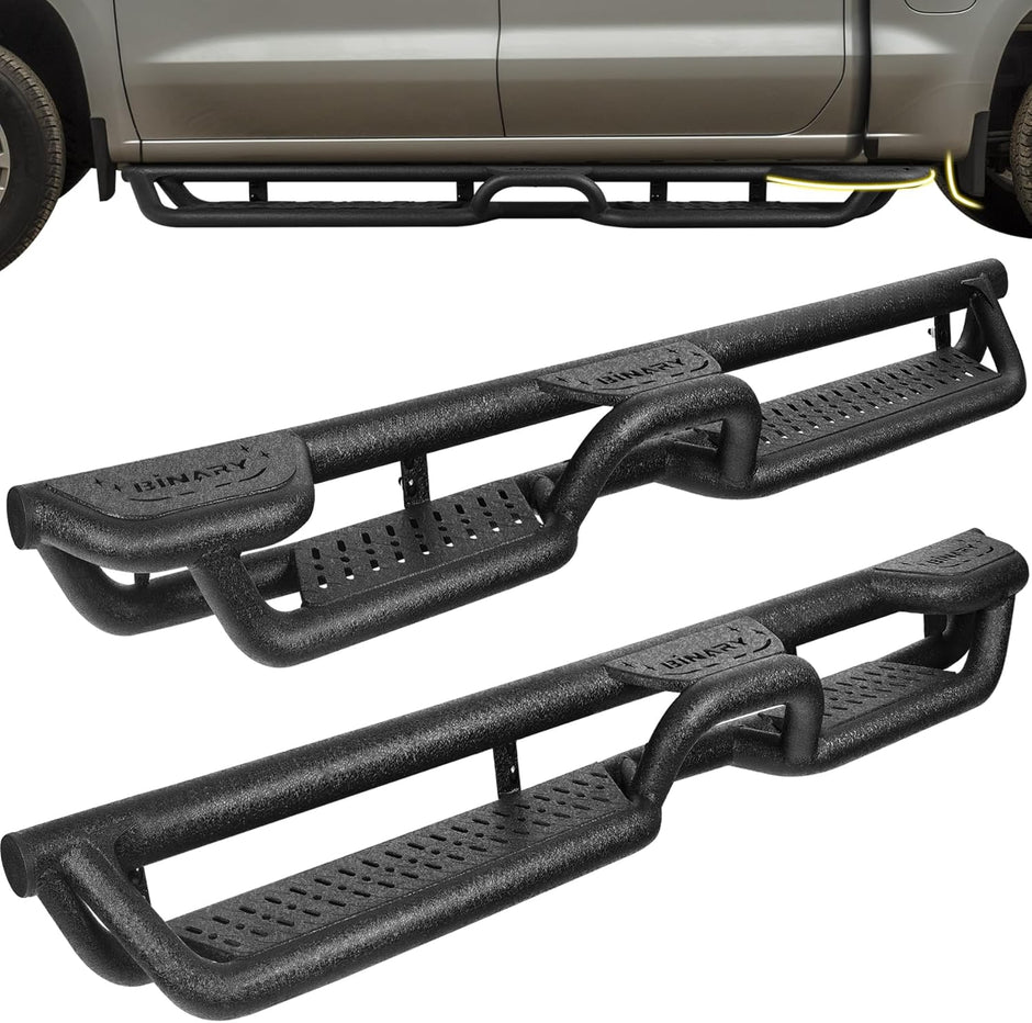 BINARY STAR Wheel to Wheel Running Boards Compatible with Vehicle 2015-2025 Ford F150 SuperCrew Cab with 4 Full-Size Doors. Step Bars Side Steps with Bed Access Step and Center Step, F150 Nerf Bars.