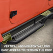 VERTICAL AND HORIZONTAL LOGO EASY ACCESS TO ITEMS ON THE ROOF