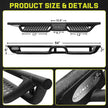 The total length of the footrest is 64 inches, and the width is 6 inches.The small footrest in the middle is 6 inches wide.