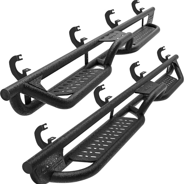 BINARY STAR Running Boards Compatible with 2019-2025 Chevrolet Silverado/GMC Sierra 1500 Crew Cab, 20-25 Silverado/Sierra 2500HD 3500HD Crew Cab, Two-Stair Side Steps Nerf Bars.