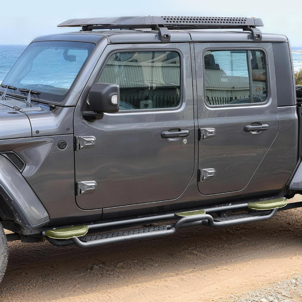 BINARY STAR Wheel to Wheel Running Boards Compatible with 2020-2026 Jeep Gladiator Jt 4 Door. Bed Access Side Steps Step Bars, Gladiator Heavy-Duty Carbon Steel Nerf Bar Side Rails Rock Sliders.