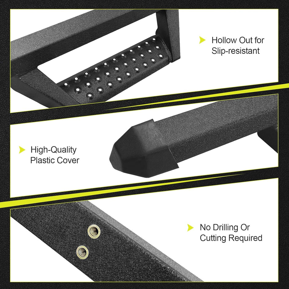 BINARY STAR Running Boards Compatible with Vehicle 2007-2021 Toyota Tundra CrewMax Cab, 4.7 Inches Drop Down Side Steps, Tundra Step Bars, Nerf Bars Made with Carbon Steel.