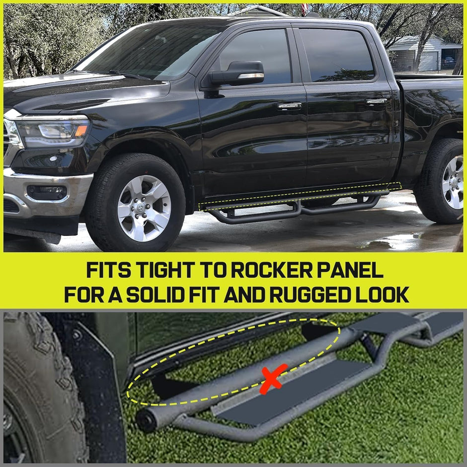 Fits tights to rocker panel for a solid fit and rugged look