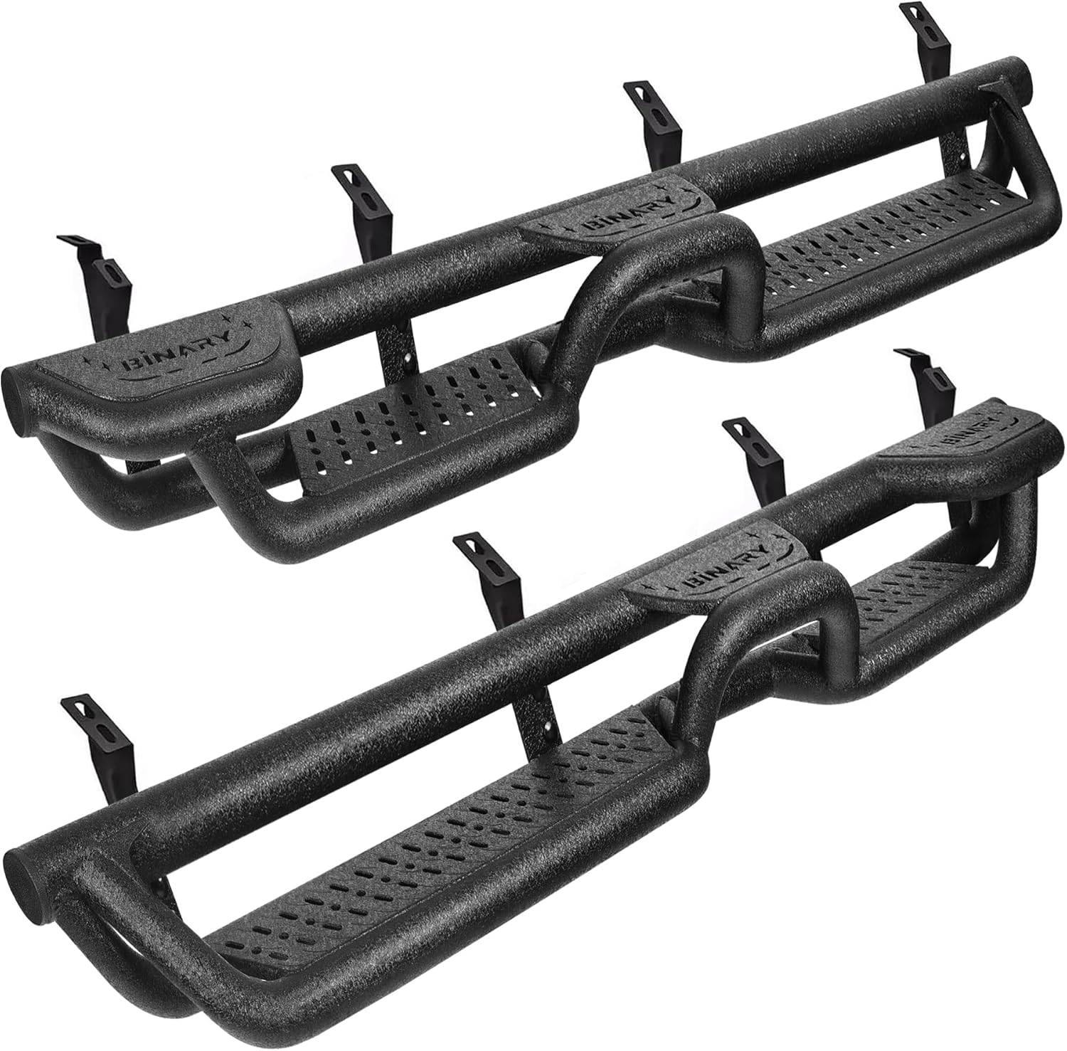 BINARY STAR Running Boards Compatible with Vehicle 2024-2025 Toyota Tacoma Double/Crew Cab. Wheel to Wheel Running Boards. 6 Inch Tacoma Side Steps Step Bars.