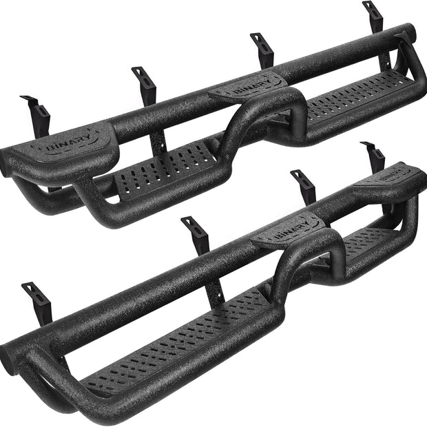 BINARY STAR Running Boards Compatible with Vehicle 2024-2025 Toyota Tacoma Double/Crew Cab. Wheel to Wheel Running Boards. 6 Inch Tacoma Side Steps Step Bars.