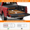 Soft Roll-up truck bed tonneau cover is compatible with 5ft bed of 2016-2023 Toyota Tacoma(Excl. Trail) with Track Rail System.