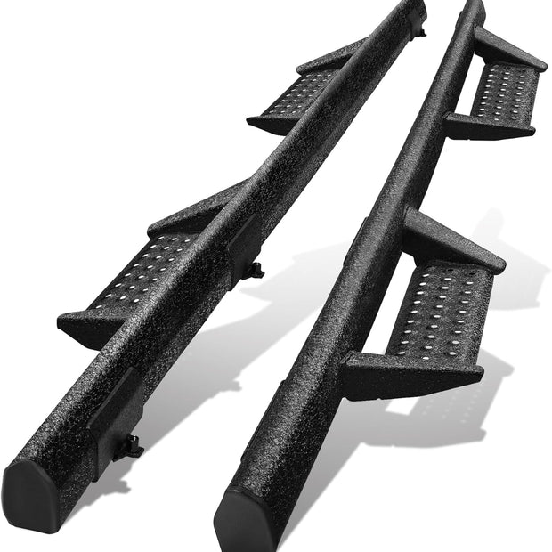 BINARY STAR Curve Design Running Boards Compatible with Vehicle 2018-2025 Jeep Wrangler JL 4 Door, JL Rock Rails Sliders Drop Down Side Steps, Wrangler JL Nerf Bars Step Bars Made with Carbon Steel.
