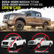 Truck Running Boards Compatible With 2004-2025 Nissan Titan Crew Cab and 2016-2025 Titan Xd Crew Cab with 4 Full-size Door. It Does Not fit double Cab with 2 full-size front door and narrower rear doors.