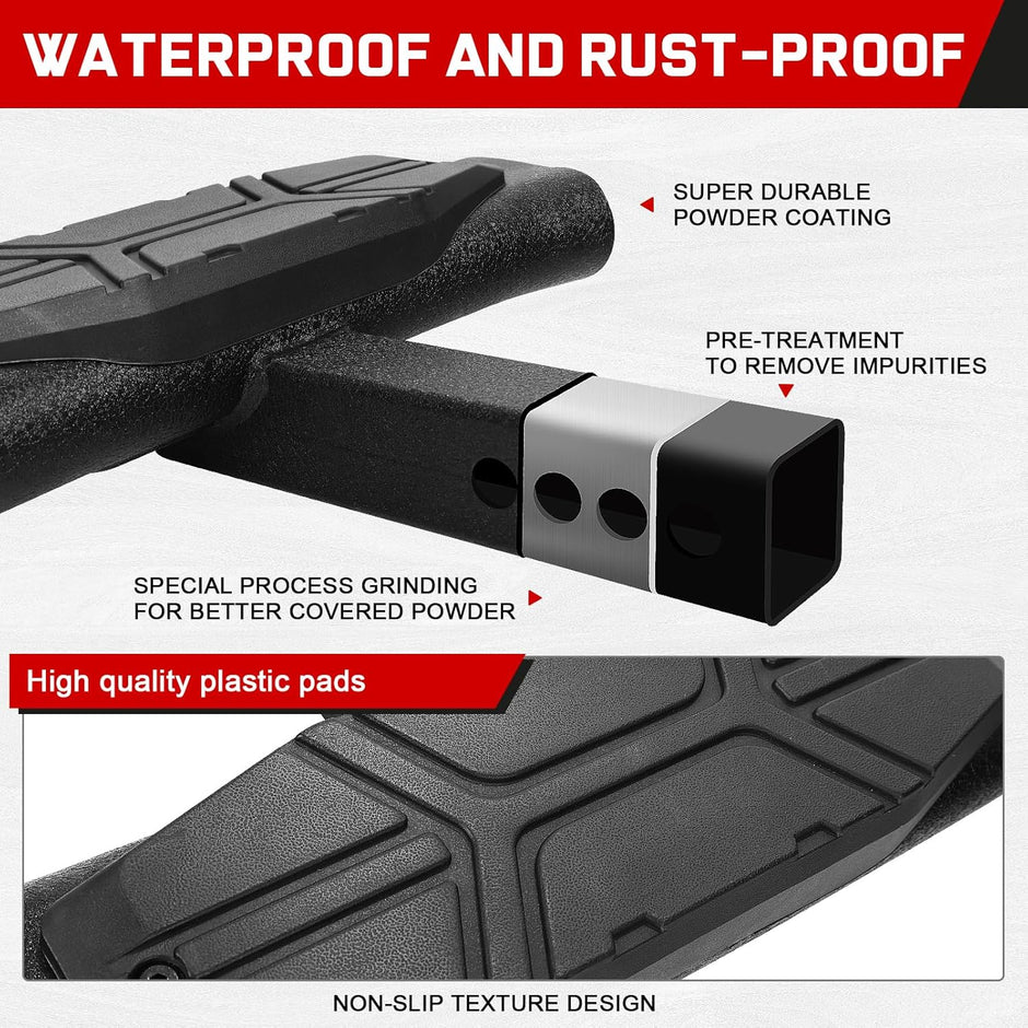 Protected with a rust-proof dual-stage textured black powder to withstand the severe weather and ensure long-lasting durability.