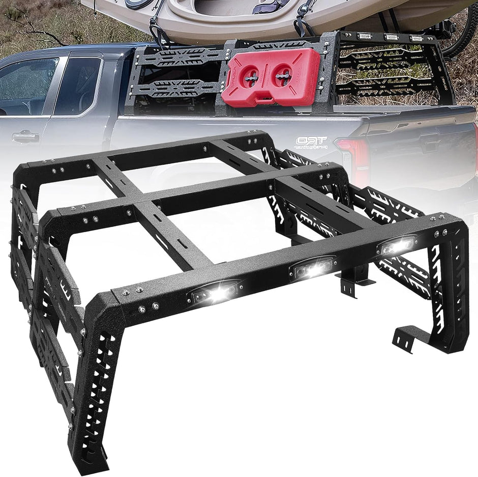 18" Rack Compatible with 2024 2025 Toyota Tacoma with Factory Bed Rails, for Without Tonneau Cover. Overland Bed Rack Truck Bed Racks for Tacoma.