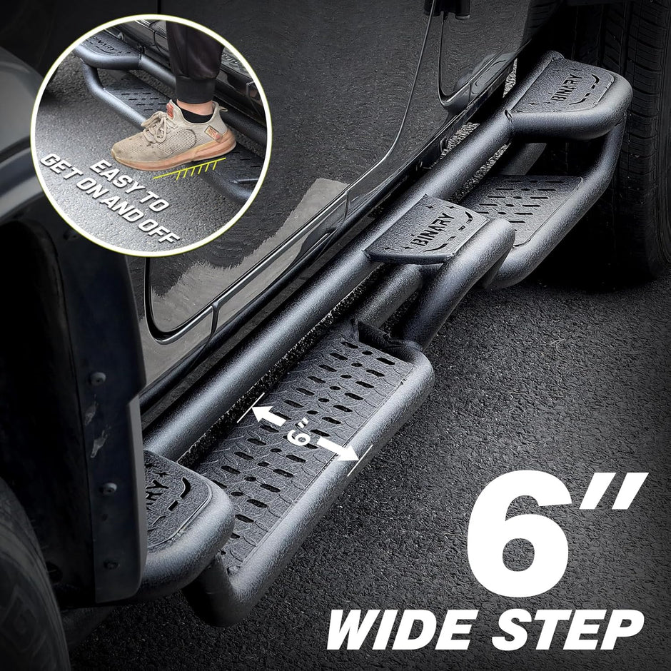 BINARY STAR Wheel to Wheel Running Boards Compatible with 2020-2026 Jeep Gladiator Jt 4 Door. Bed Access Side Steps Step Bars, Gladiator Heavy-Duty Carbon Steel Nerf Bar Side Rails Rock Sliders.