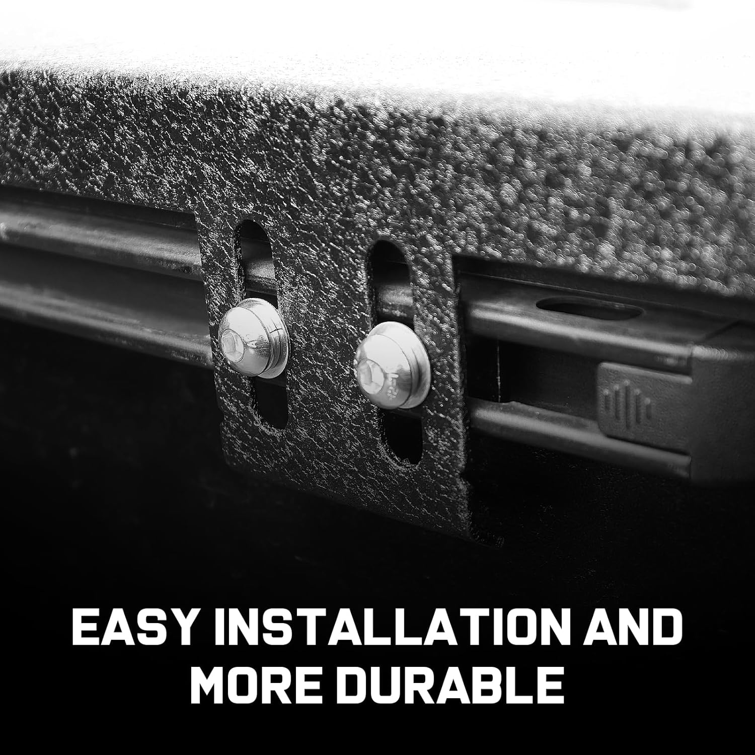 No drilling, cutting, or modifications required. assembly is required. mounting hardware and instruction guide are included. it securely bolts onto your truck's bed track system and comes with all the necessary hardware for a hassle-free installation.