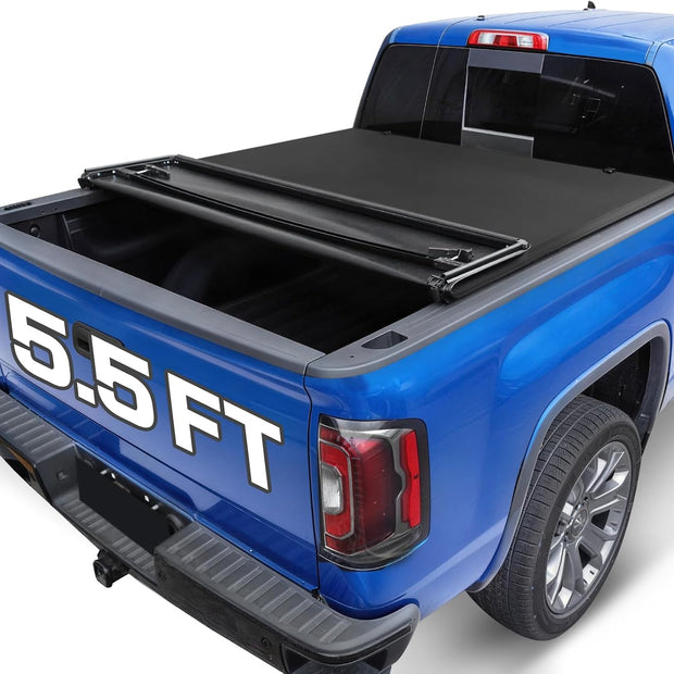 Binry Star  Soft Quad-Fold Truck Bed Tonneau Cover for Toyota Tacoma 6ft Bed