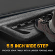 The drop down side steps design, with a 5.5-inch wide step area, offers better support, facilitates easy entry and exit from the truck and enhancing user experience.