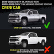 Truck Running Boards Compatible with 2019-2026 Chevrolet Silverado/GMC Sierra 1500 Crew Cab, 2020-2026 Silverado/Sierra 2500HD 3500HD Crew Cab. It Does Not fit Double Cab with 2 narrow rear doors, 2019 Silverado 1500 LD, or 2019 Sierra 1500 Limited.