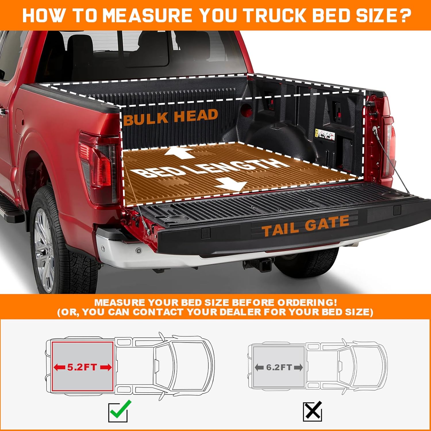 Binary star Soft Roll-up truck bed tonneau cover is compatible with 5.2ft bed of 2015-2025 Chevy Colorado/GMC Canyon.