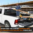 Truck bed cover can be completely rolled up, and is convenient for consigning tall objects. Roll-up design allows quick access to your truck bed compartment quickly and easily, which facilitates the loading and unloading of goods.