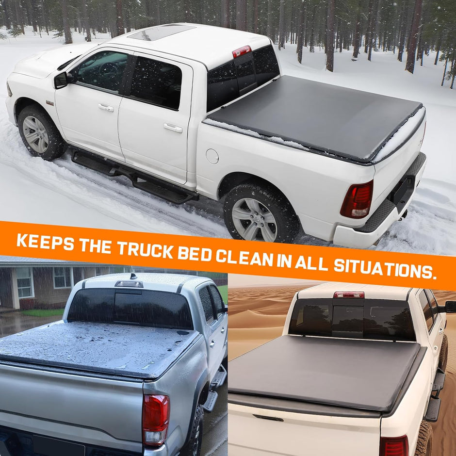 The bed cover closed design can effectively prevent dust, sand, ice and snow from entering the lathe, truck topper prevent water and soil from accumulating on the surface of the truck, and keep the body clean even in bad weather.