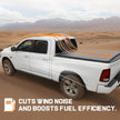 The truck bed tonneau cover streamlined contour reduces the wind resistance, which not only significantly reduces the wind noise when driving, but also helps to improve fuel efficiency and save fuel costs for you.