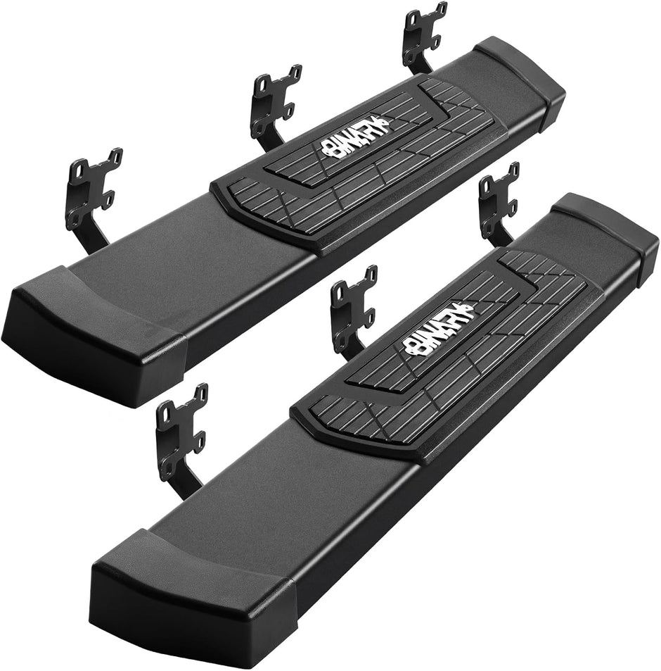 6 Inch Running Boards for 1999-2016 Ford F250 F350 Regular Cab | F450 F550 Single Cab Step Rail, Anti-Slip Pad Side Steps, Heavy-Duty Carbon Steel Anti-Rust Nerf Bars, Movable Slider Bolt-on