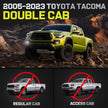 Truck running boards compatible with 2005-2023 Toyota Tacoma Double Cab with 4 Full-size Doors. Not for 2024-2026 year model. It does not fit for Access Cab with 2 half-size rear doors.