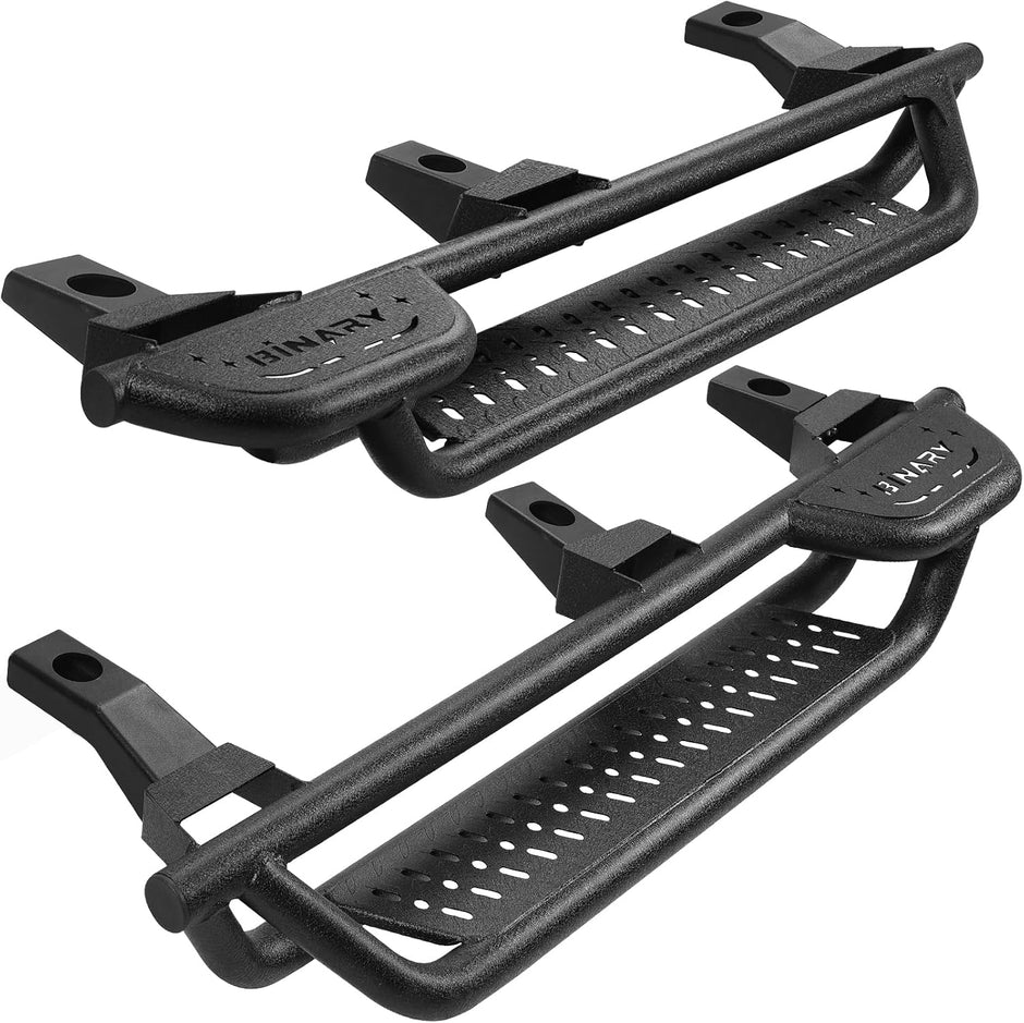 Running Boards Compatible with Vehicle 1997-2006 Jeep Wrangler TJ 2 Doors(Exclude Unlimited), 6 Inch Two-Stair Side Steps, Wrangler TJ Truck Step Bars Nerf Bars Made with Carbon Steel.