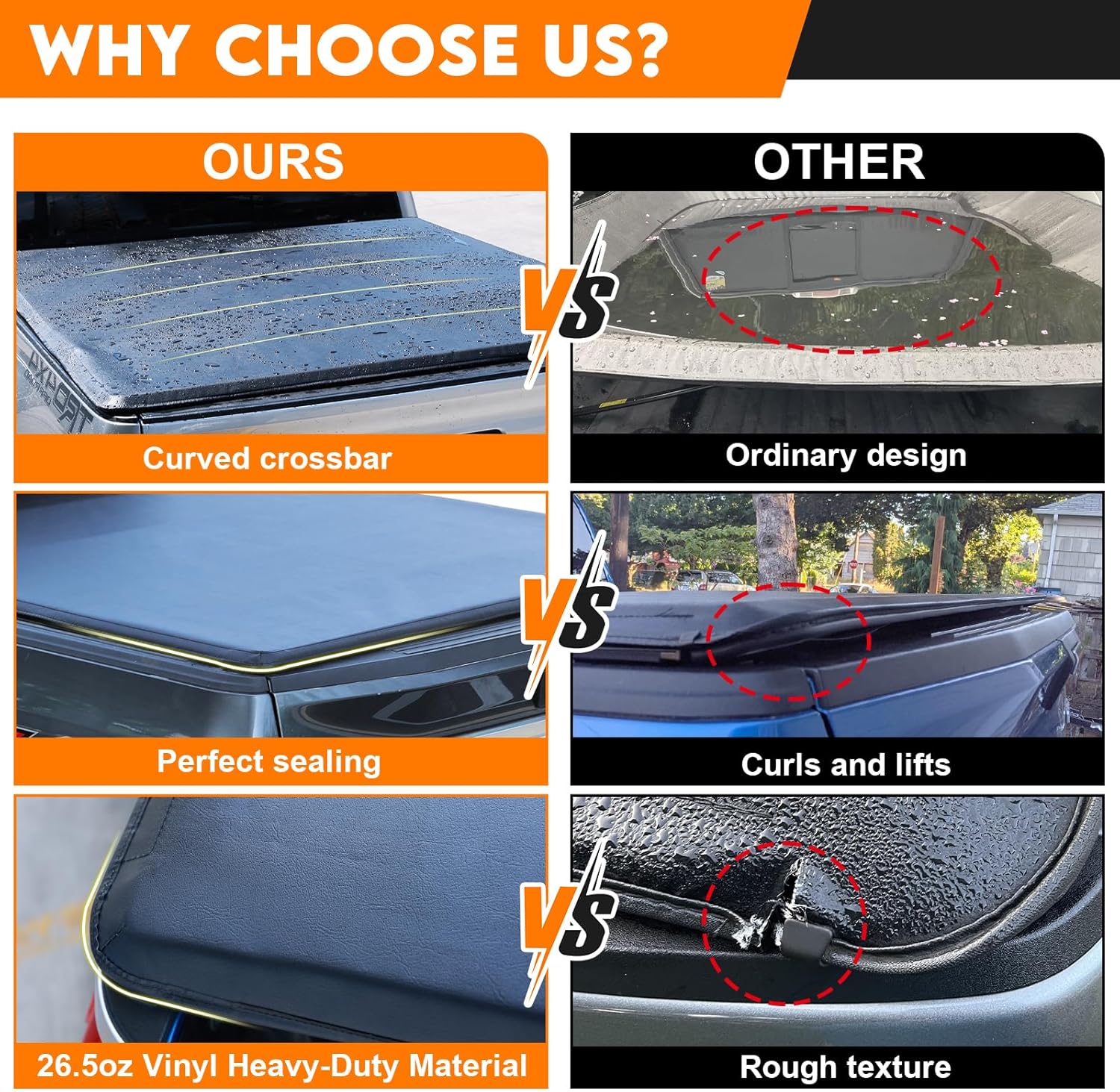 The heavy-duty locking system keeps your cargo well protected and safe. Reinforced safety buckles and easily adjustable auxiliary straps ensure a tight fit that resists shifting and lifting in strong winds. An included sealing strip enhances weatherproofing for better protection.