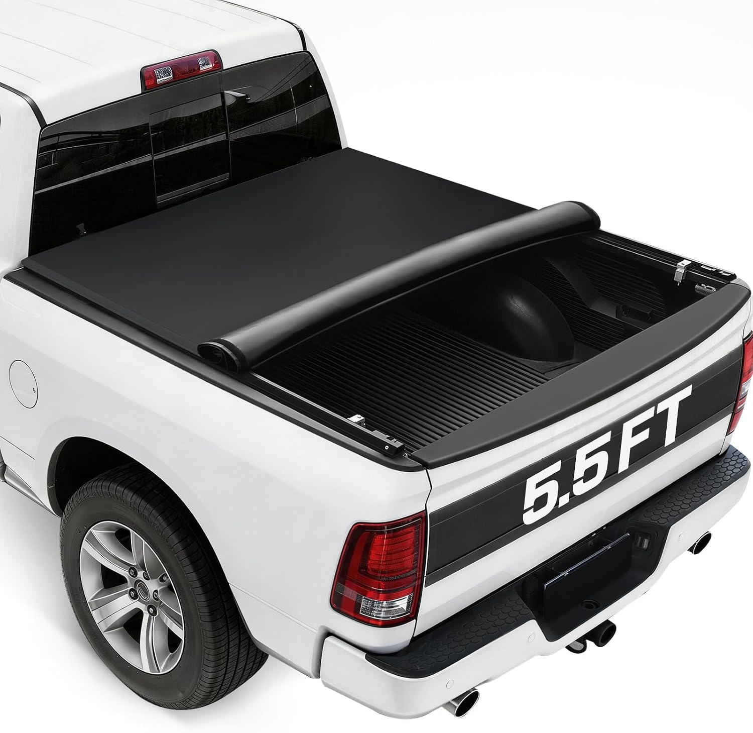 Soft Roll-up Truck Bed Tonneau Cover Compatible with 2015-2026 Ford F150 with 5.5ft Bed, 26.5oz Vinyl Soft Truck Bed Cover, Weather Resistant Short Bed Cover
