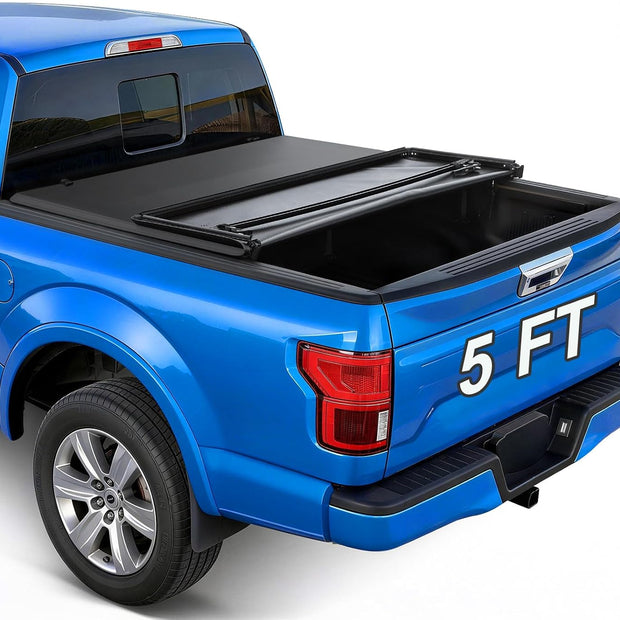 Binry Star Soft Tri-Fold Truck Bed Tonneau Cover for Toyota Tacoma 5ft Bed

