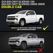 Truck running boards compatible with 2019-2026 Silverado/Sierra 1500 Double Cab, 2020-2026 Silverado/Sierra 2500HD 3500HD Double Cab(2 Full-size Doors and 2 Half-size Rear Doors). Not for 2019 Silverado 1500 LD or 2019 Sierra 1500 Limited.