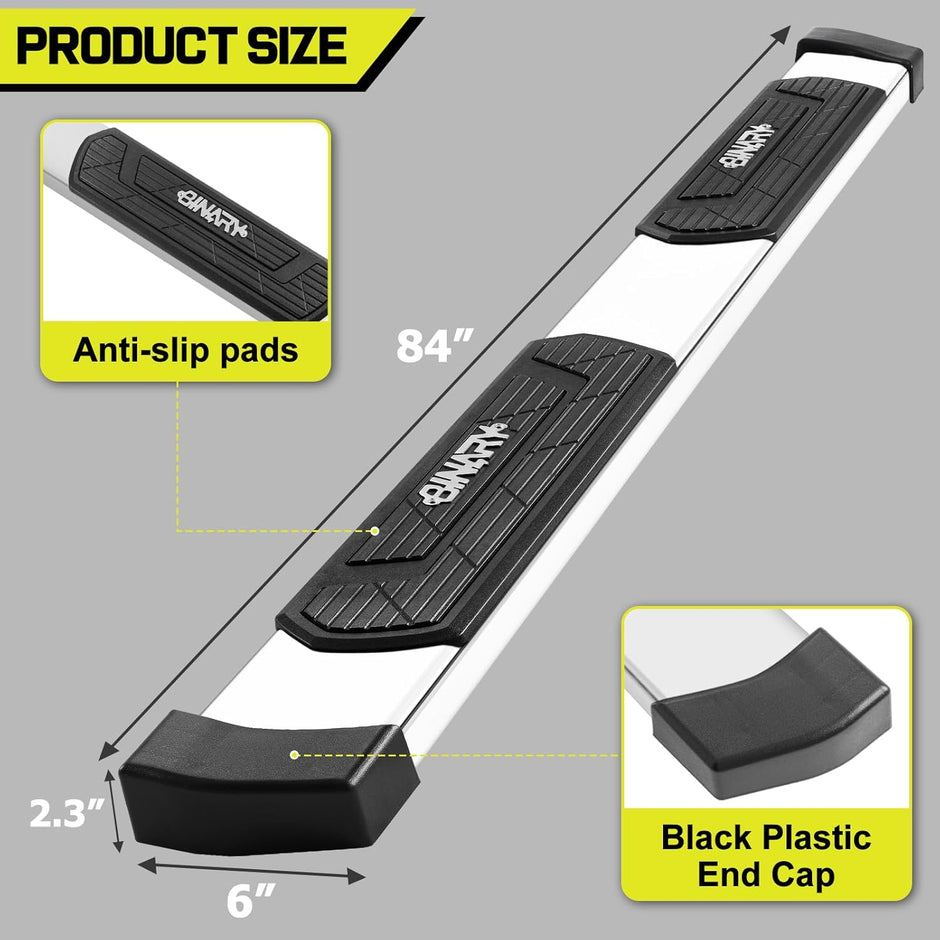 Adjustable Slider Design: Unlike fixed bars, our nerf bar features an innovative bottom slider design. This allows for flexible front-to-back adjustment, providing a customized fit that aligns perfectly with your truck's specific layout.