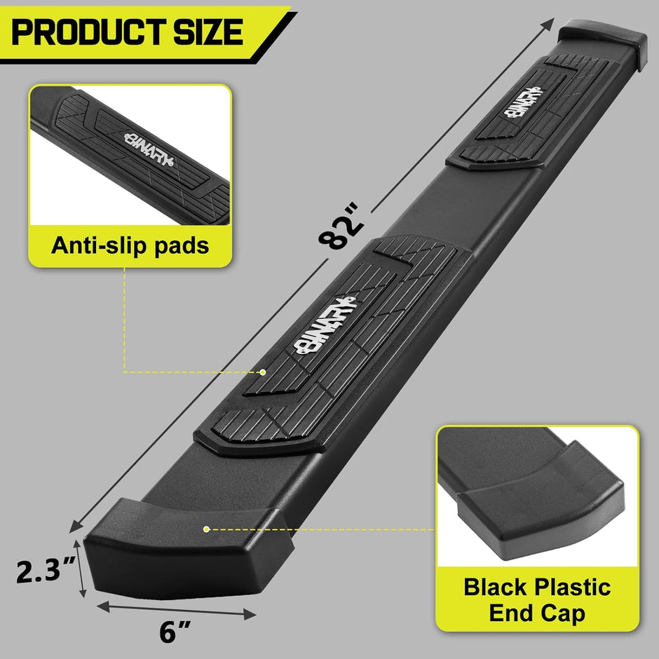 Adjustable Slider Design: Unlike fixed bars, our nerf bar features an innovative bottom slider design. This allows for flexible front-to-back adjustment, providing a customized fit that aligns perfectly with your truck's specific layout.