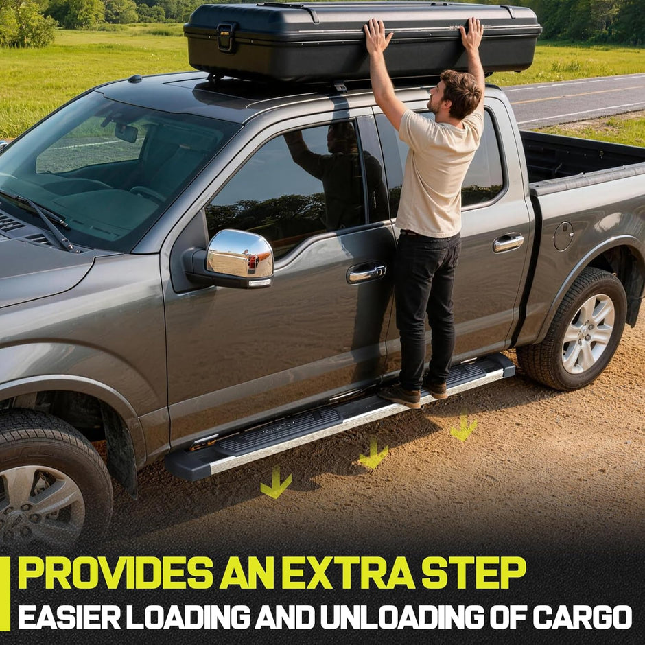Built for heavy-duty performance, our truck step bar is crafted from heavy-duty carbon steel and finished with a durable black powder coating, offers exceptional corrosion resistance, UV resistance, and weather resistance.