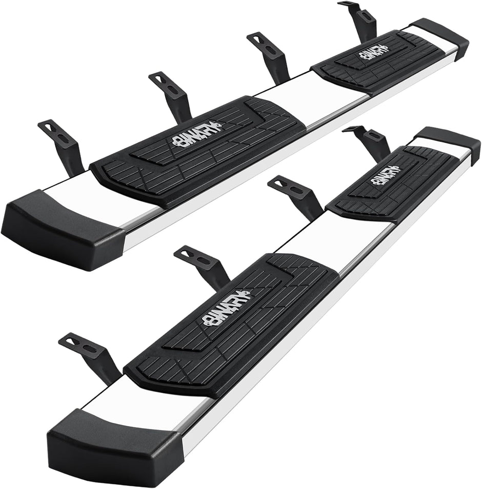 6 Inch Running Boards Compatible with 2024-2026 Toyota Tacoma Double Cab with 4 Full-Size Doors. High Light Stainless Steel Step Bars with Non-Slip Plastic Pads, Nerf Bars for Tacoma.