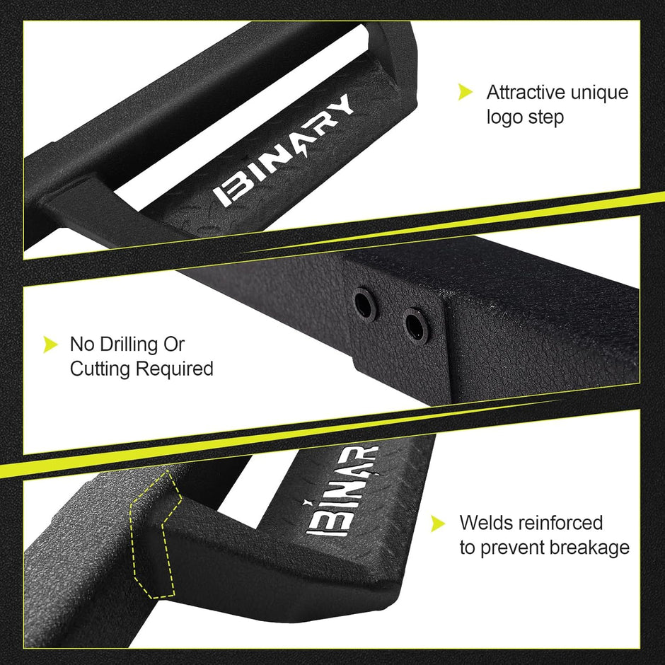 ttached With Detailed Instructions And Requires No Special Installation Tools. For Example, Pneumatic Tools, Etc. Package Includes Two Step Bars, Brackets and Mounting Parts.